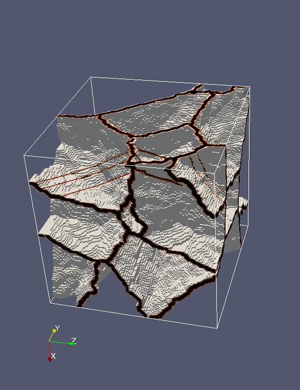 another illustration of multiple cracks in a grain, GB