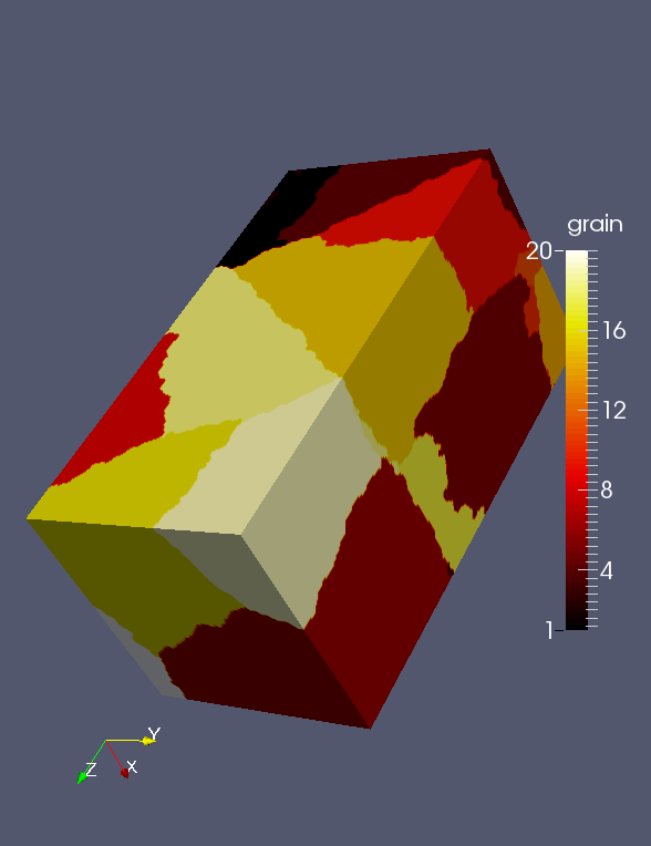 Two cleavage cracks in two grains